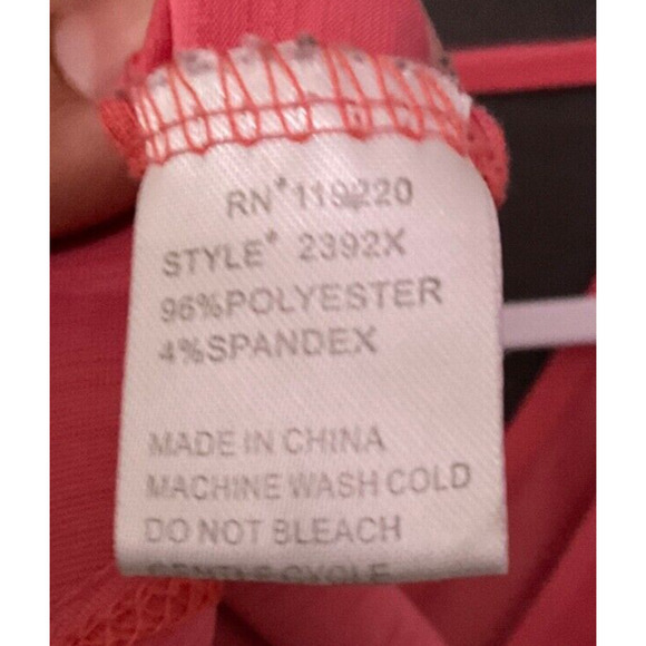 Coral V-Neck Women's Top 1XL Short Sleeve , Sleeves Tie, Cold Shoulder - Picture 5 of 5